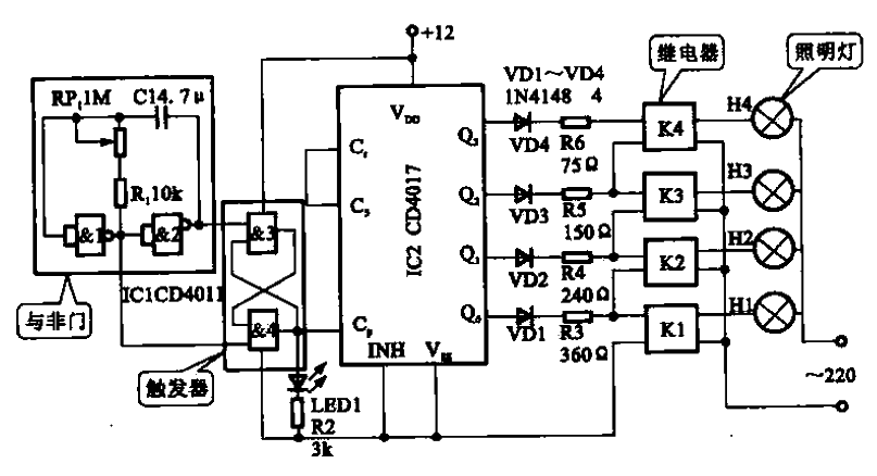 4.<strong>Cycling light</strong>Light control circuit.gif