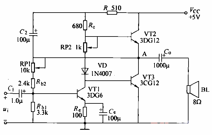 13.OTL<strong>Low frequency</strong><strong>Power amplifier circuit</strong>.gif