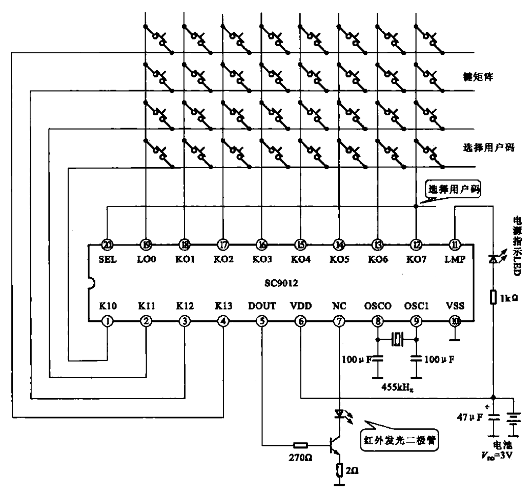 1.<strong>Infrared remote control transmitter</strong> circuit.gif