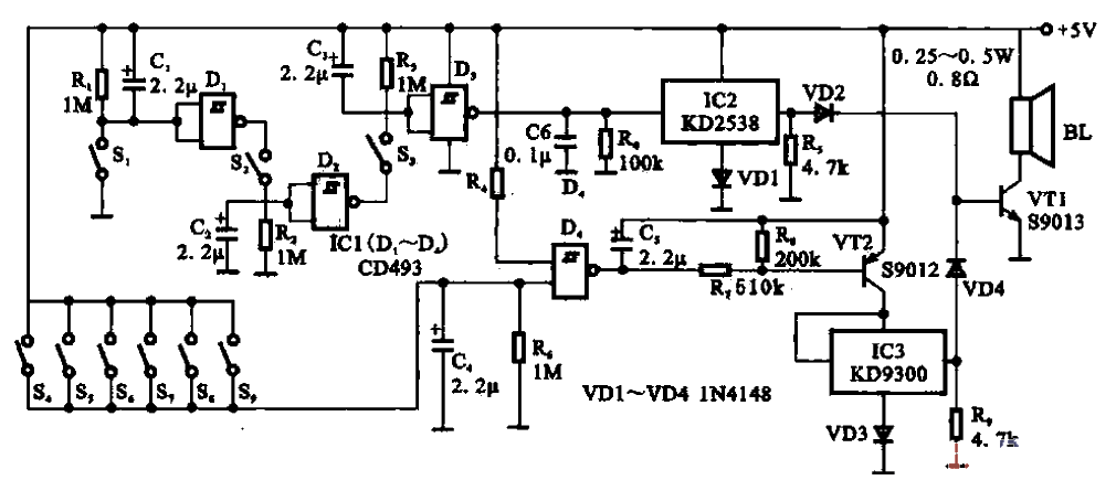 19. Coded electronic<strong>Doorbell circuit</strong>.gif