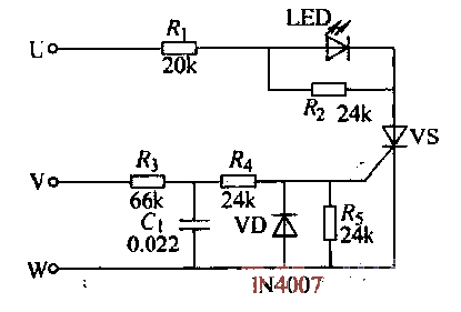 Three-phase alternating current detection circuit