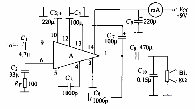 14.<strong>Audio power amplifier</strong> circuit composed of <strong>Success rate</strong> amplifier LA4112.gif