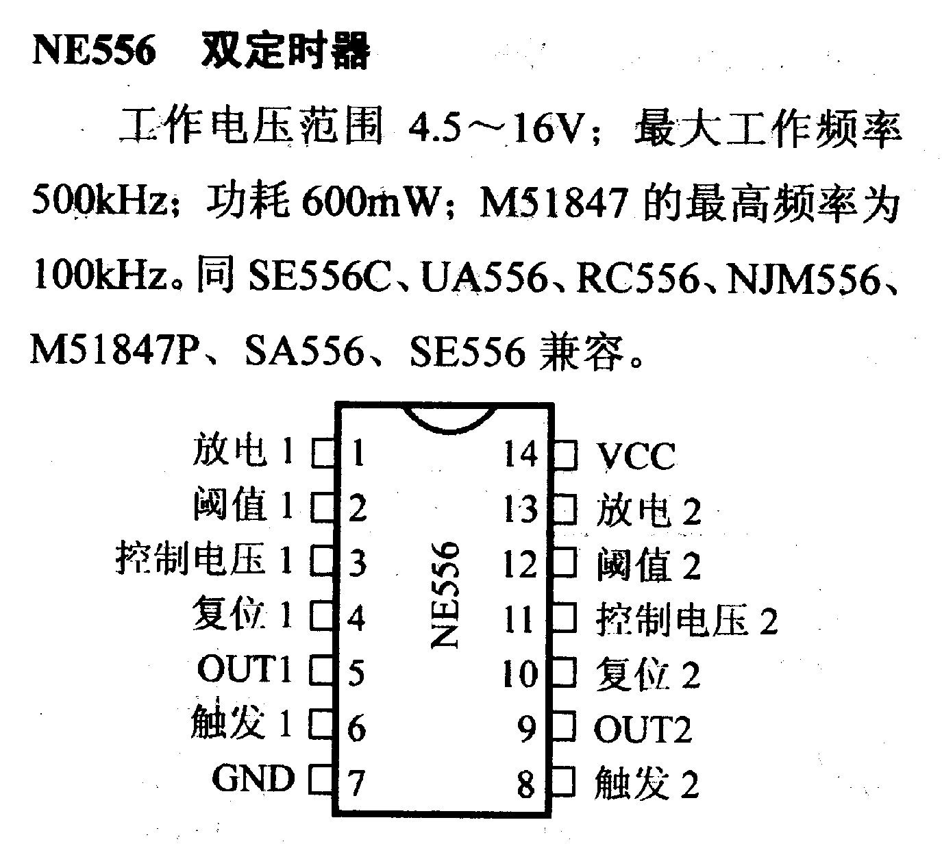 ne556引脚图图片