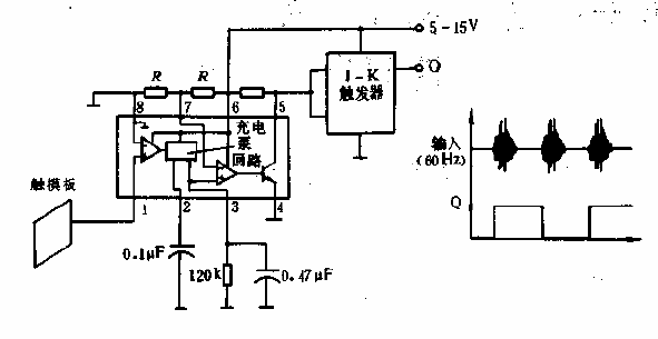 Circuit diagram of a switch<strong><strong>triggered</strong></strong> with your finger</strong></strong>.gif