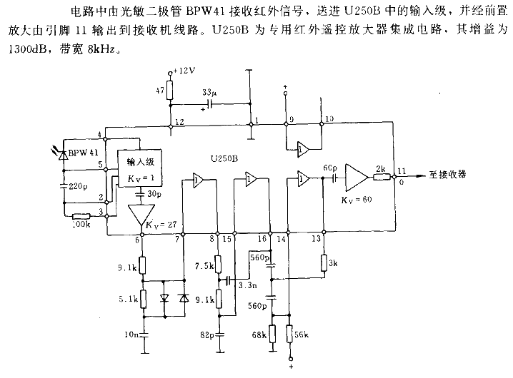 Using U250B's<strong><strong>infrared remote control</strong></strong><strong><strong>amplifier circuit</strong></strong>.gif