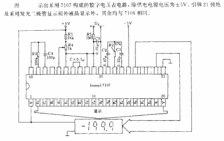 LCD display digital voltmeter and ammeter circuit diagram 3