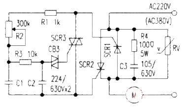 Simple and practical high-power thyristor trigger circuit diagram