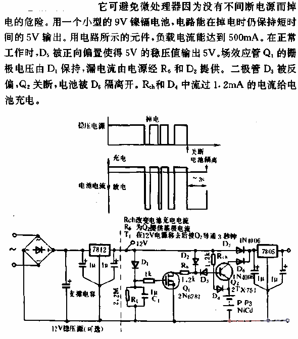 5V<strong><strong>Power Supply Circuit</strong></strong> with Temporary Backup Stable<strong><strong>Power Supply</strong></strong>.gif