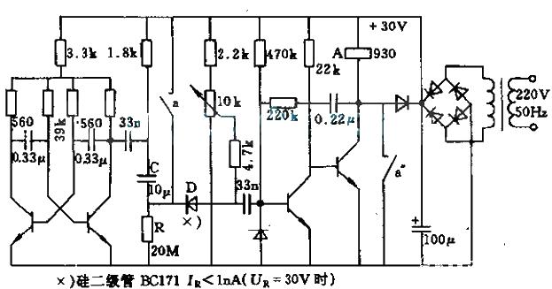 Delay pull-in relay switch control circuit diagram