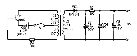 Use 1.2V battery as power inverter power supply circuit diagram