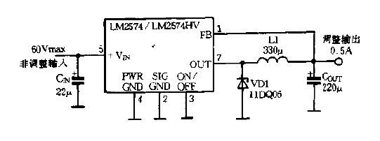 <strong>LM2574</strong>,<strong>LM2574</strong>HV<strong><strong>Application circuit diagram</strong></strong>.gif