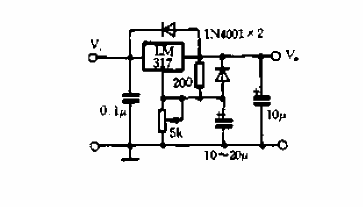 Adjustable voltage regulator block application circuit diagram