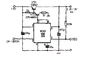 MAX688, 689 output can reach 4A<strong><strong>Circuit diagram</strong></strong>.gif