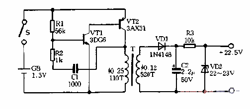 <strong><strong>Output Voltage</strong></strong>22.5V<strong><strong>DC</strong></strong><strong><strong>Boost</strong></strong> <strong><strong>Circuit diagram</strong></strong>.gif