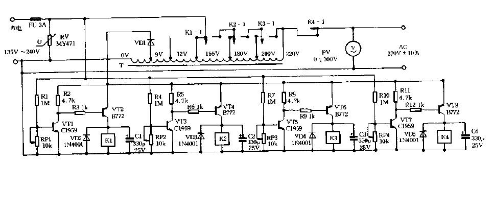 Auto<strong><strong>fully automatic</strong></strong><strong><strong>voltage regulator</strong></strong><strong><strong>Circuit diagram</strong></strong >.gif