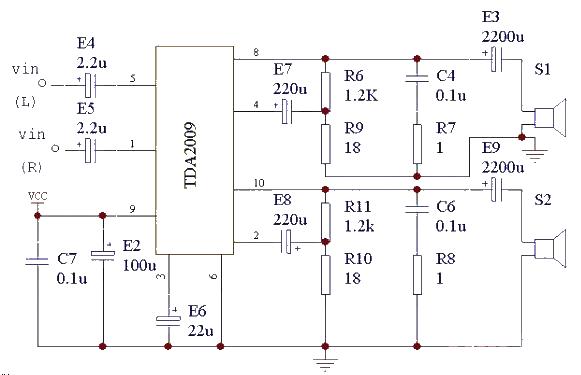 TDA2009 single<strong><strong>power amplifier</strong></strong> circuit diagram.jpg