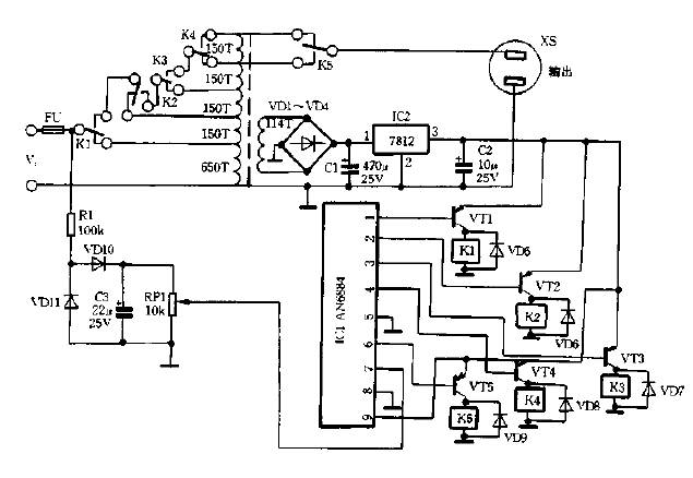 <strong><strong>Fully automatic</strong></strong><strong><strong>AC voltage regulator</strong></strong>Principle<strong><strong>Circuit diagram</strong></strong> .gif