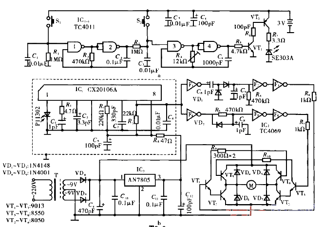 6.<strong>Electric motor</strong> steering<strong>Infrared remote control circuit</strong>.gif