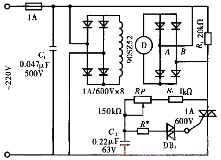 Simple speed regulation circuit of DC motor