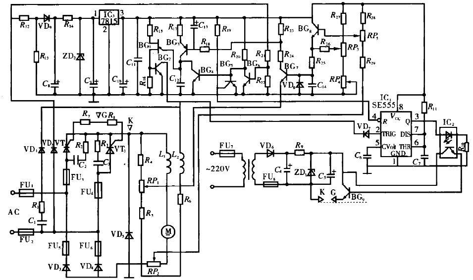 Novel small power DC motor speed regulating circuit