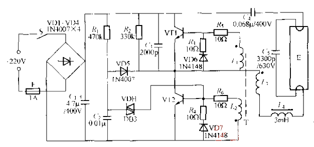 Electronic energy-saving lamp circuit (2)