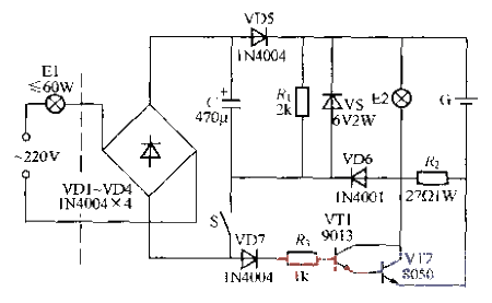 Power outage emergency light circuit (3)