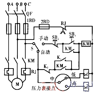 Pressure automatic control circuit