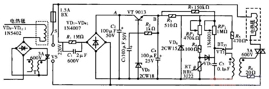 36.<strong>Electric blanket</strong>Install an adjustable <strong>constant temperature control circuit</strong>.gif