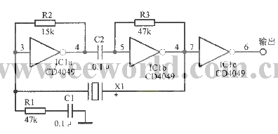 由反相器组成的晶体振荡电路