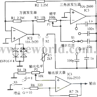 2.5Hz～250kHz方波一三角波振荡器