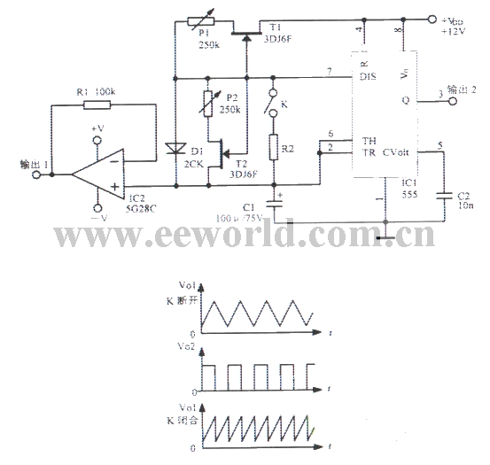 锯齿、三角波形振荡器