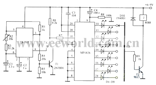 由频率解调电路LM567及多级分频器MPl826构成的精密脉冲振荡器