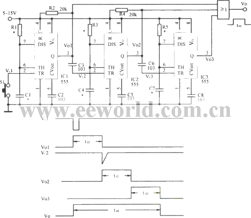 用时基555组成的长周期脉冲振荡电路