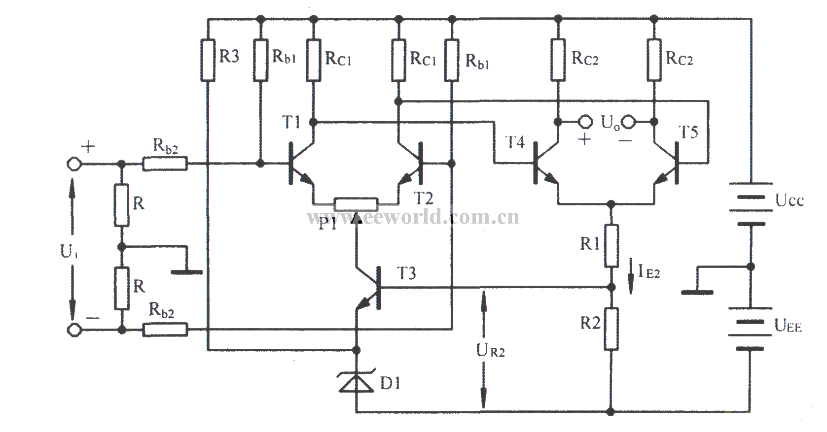 Two-stage differential amplifier circuit