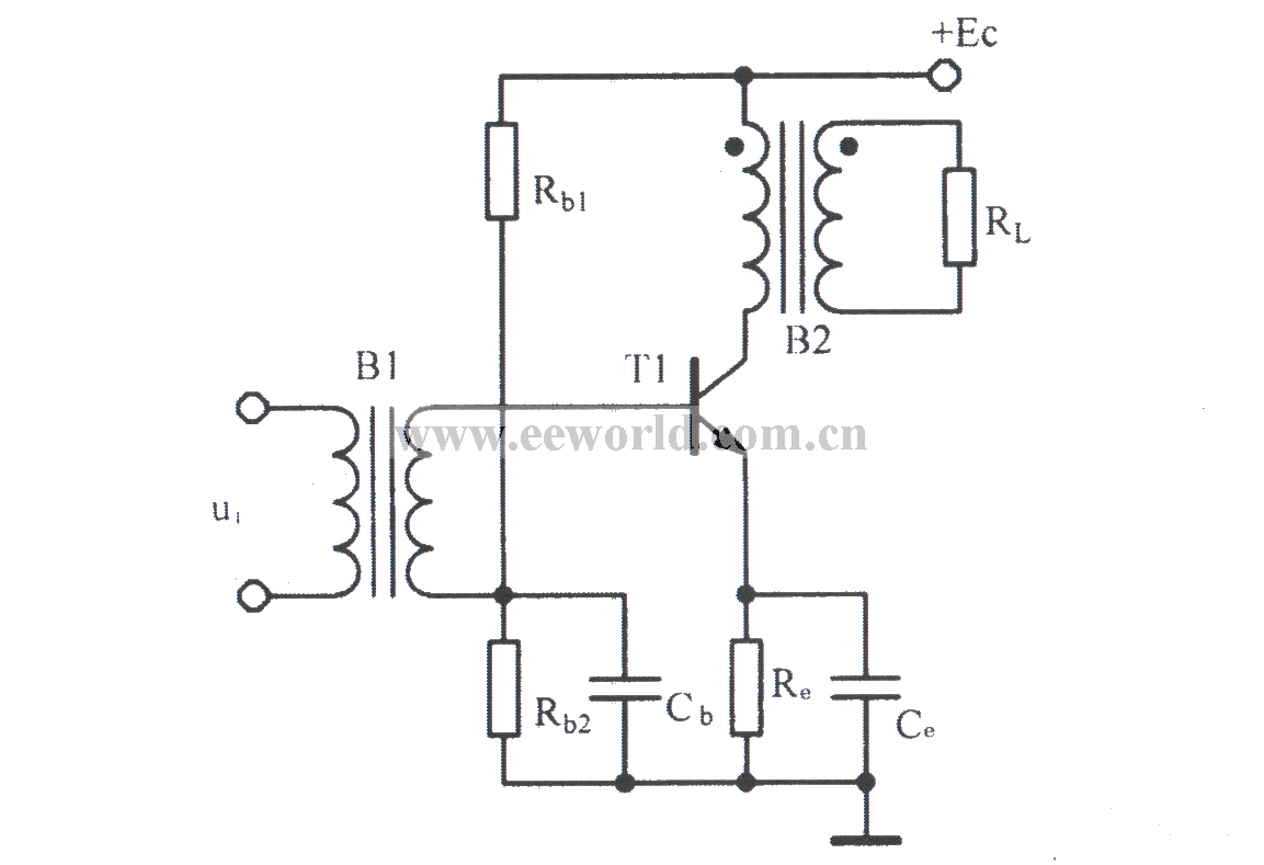 Transformer output power amplifier circuit