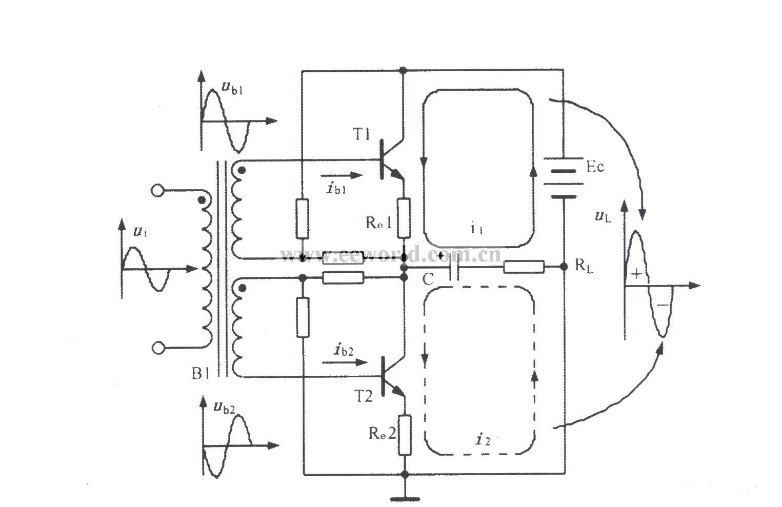 OTL circuit with input transformer