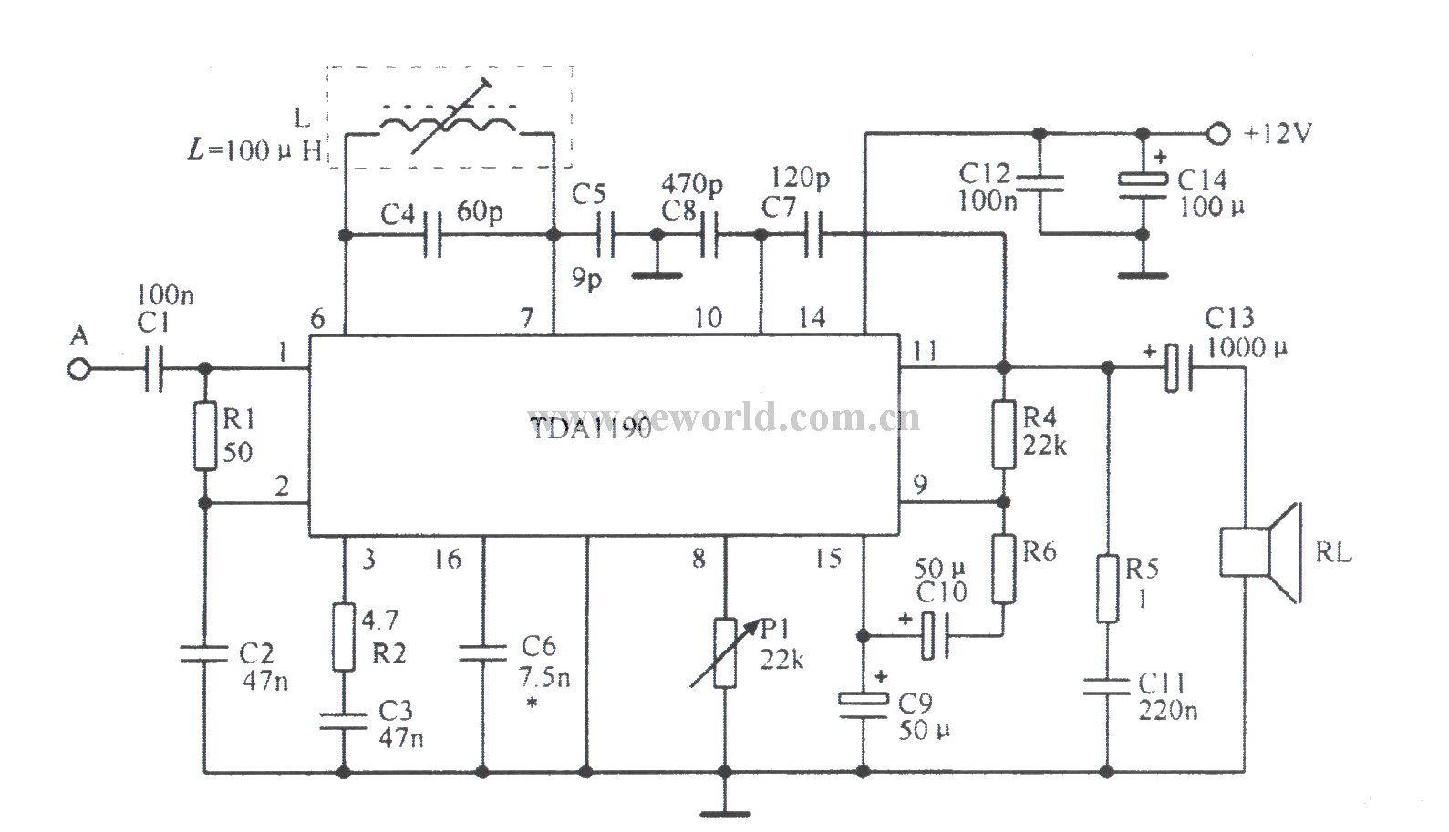 Actual circuit consisting of TDAll90