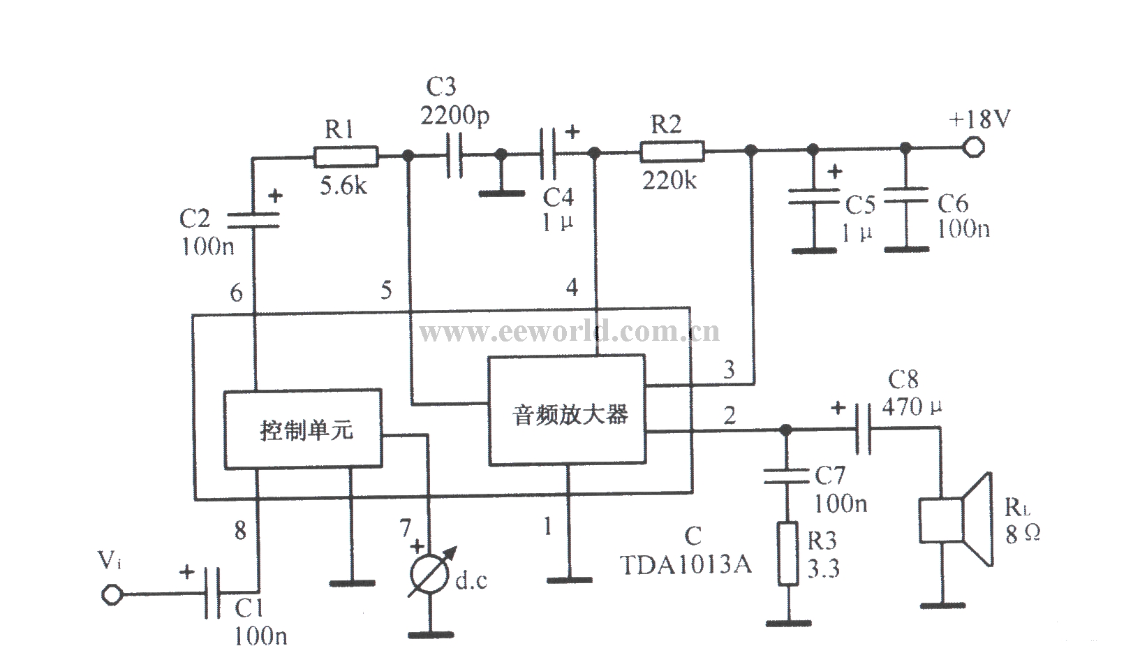 TDAl013A音频放大集成电路