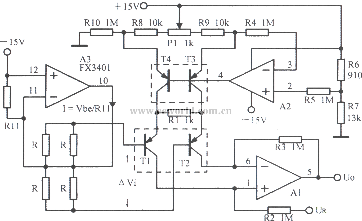 Precision bridge sensing amplifier circuit