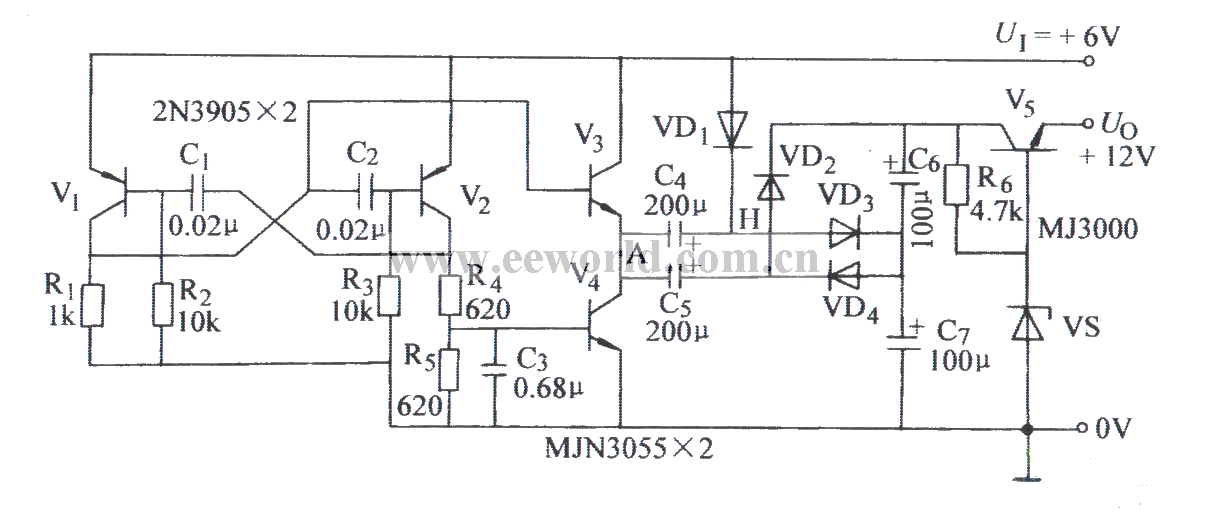 DC voltage doubler power supply