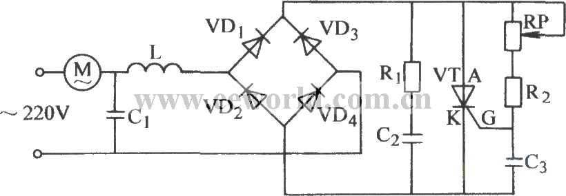 Ordinary thyristor stepless voltage regulation circuit