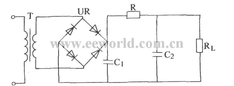 单相桥式整流π型滤波电路