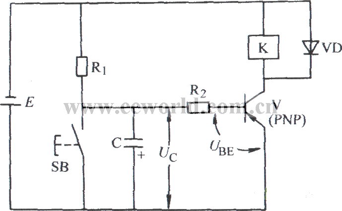 Single tube delay pull-in relay circuit