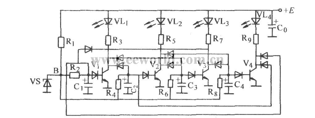 Four-tube astable circuit