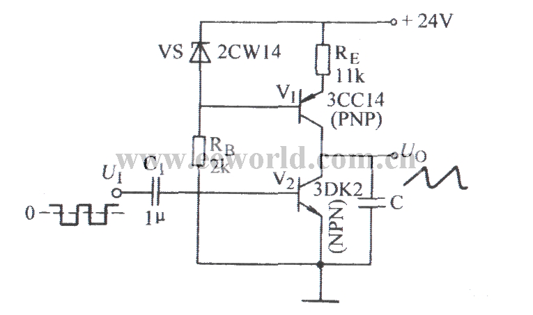 以晶体管作恒流源的锯齿波电路