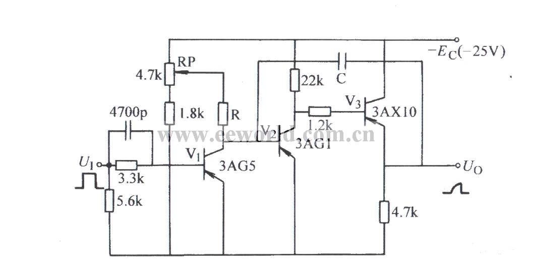 Capacitor negative feedback sawtooth wave circuit (3)