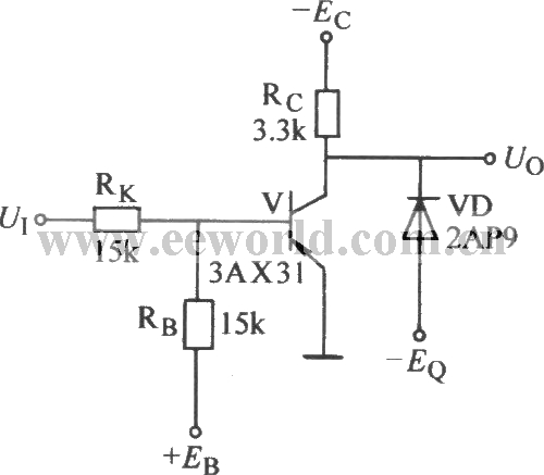 NOT gate circuit with clamping diode output