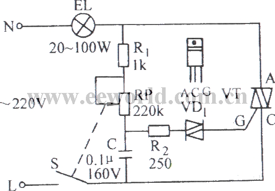 Bidirectional thyristor stepless dimming and speed regulation circuit