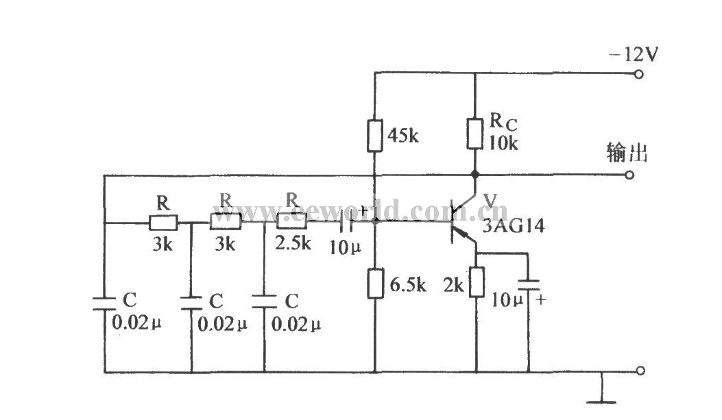 链式网络中C接地的RC相移式振荡器