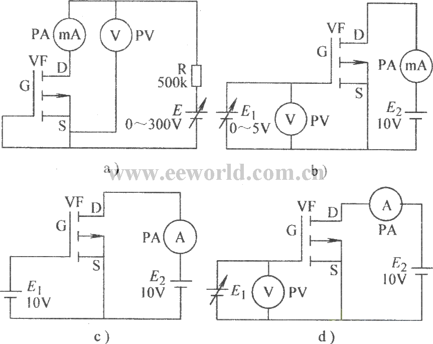 VMOS tube test circuit